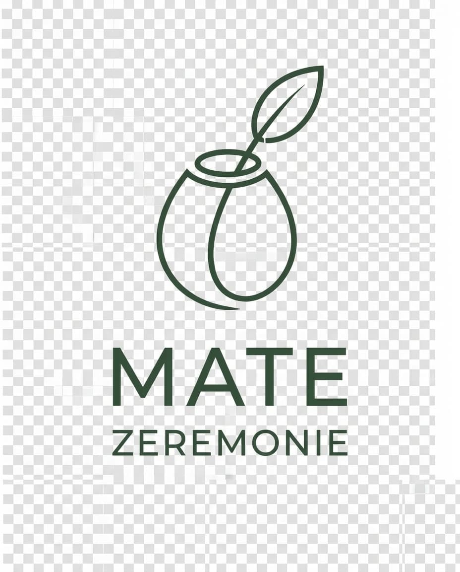 Ceremonia del mate, logo con calabaza estilizada y hoja